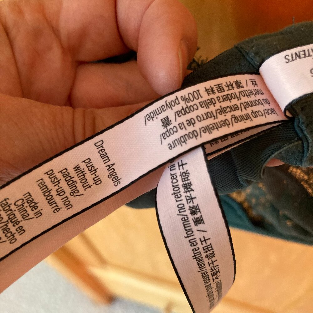 Victoria's Secret Dream Angels Push Up without padding green lace Bra 36D - Picture 4 of 4